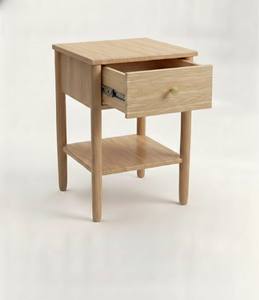 Table basse moderne en bois d'hévéa durable et placage de chêne MDF pour salon, chambre et décoration intérieure, couleur naturelle - Product Image 2