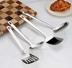 Silver Plated <b>Stainless</b> <b>Steel</b> Turner/soup Ladle/rice Spoon/skimmer Heat Insulation <b>Utensils</b> Set <b>Kitchen</b> Use In Wholesale - Product Image 6