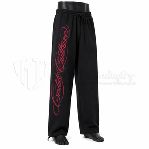 Pantalones Deportivos de Lana Negros para Hombre, Ligeros, Transpirables, con Estampado de Letras Rojas, Cintura Elástica con Cordón, Pantalones Casuales para Primavera - Product Image 3