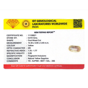 Handcrafted 3.05 Carat Oval Cut Yellow Sapphire Loose Gemstone for Fine Jewelry - Product Image 4