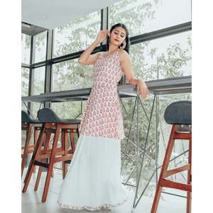 ชุดเดรสกระโปรงผ้าชีฟองสีชมพูอ่อน-ไซส์ XS - Product Image 3