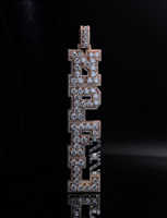 Pendentifs de mariage/fiançailles en or jaune 10 carats, diamants taillés, style vintage IGI/juvelerie de laboratoire, unisexe, pour bijoux hip-hop et rap