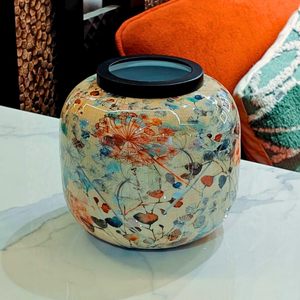 Vase décoratif en métal avec motif de paon, pot de table à imprimé floral, décoration, cadeau de pendaison de crémaillère, à vendre au meilleur prix - Product Image 3
