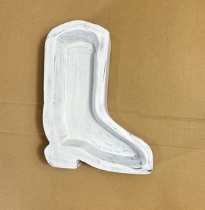 Cuenco para masa con forma de bota de vaquero rústico ODM, cuenco multifuncional para verter velas de madera de acacia hecho a mano en Vietnam ODM - Product Image 1