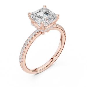 Anillo Exclusivo con Corte Asscher, Hecho a Medida, Certificado por GRA, Diseño Elegante Hecho a Mano, Oro Rosa de 14k, Anillos de Alta Calidad - Product Image 4