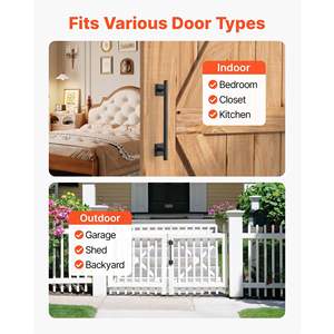 Rustic Heavy Duty 12.6 in Carbon Steel <b>Barn</b> <b>Door</b> <b>Handle</b> Garden Gate Pull <b>Handle</b> - Product Image 6