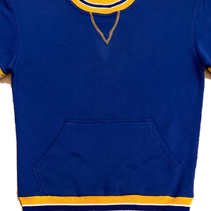 Sweat-shirt à col rond SGRho Blue Sorority, broderie chenille du blason, 100% coton, polaire pour femme, vêtements SGRho personnalisés pour l'hiver - Product Image 3