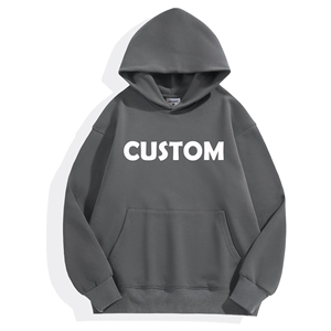<b>Blank</b> Hoodies 220 GSM <b>Weighted</b> Custom logo Hoodie Oversized Men's Hoodies - Product Image 1