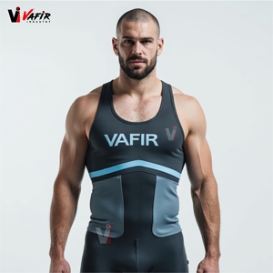 Singlet de Lucha Libre Negro de Alta Calidad OEM para Hombre, Personalizado, Transpirable, Ecológico, Tejido Ligero, Artes Marciales Vafir - Product Image 5