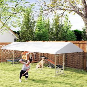 Cuccia per Animali Domestici da Interno per Razze Medie, Gabbia per Cani in Metallo Solido con Tetto in Acciaio - Product Image 1