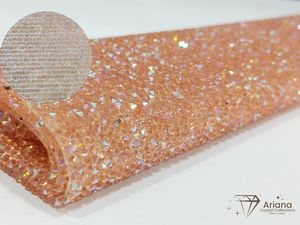 Cadena de Cristales AB Color Durazno Claro A-1864, Cadena de Cristales Premium para la Fabricación de Joyas, Adornos para Vestidos de Novia y Prendas de Vestir - Product Image 1
