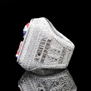 Anillo de cóctel de lujo The Ice Legacy de plata 925 con moissanita redonda engastada en punta, diseño geométrico, joyería unisex para fiestas, 100 g - Product Image 4