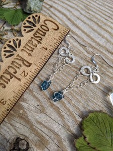 Boucles d'oreilles en apatite bleu foncé, apatite gemme, argent sterling, bijoux faits à la main - Product Image 6