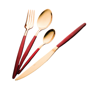 Juego de Cubiertos de Acero Inoxidable Moderno y Elegante con Acabado Dorado Pulido Espejo para Uso en la Mesa del Comedor - Product Image 4