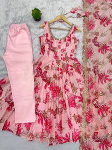 SGF-PRESENTA EL NUEVO TRAJE ANARKALI DE CORTESO DE CAMISETA CON ESTAMPADO FLORAL Y MODELO REAL PARA LA PRÓXIMA TEMPORADA DE FESTIVALES - Product Image 4