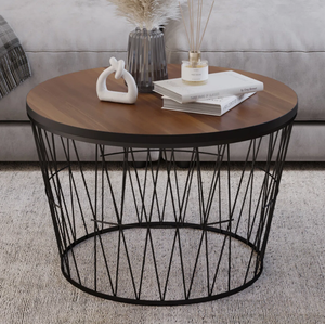 Mesa de Centro Redonda de Lujo, Hecha a Mano, Decorativa, Moderna, para Sala de Estar, Estilo Contemporáneo, de Metal - Product Image 1