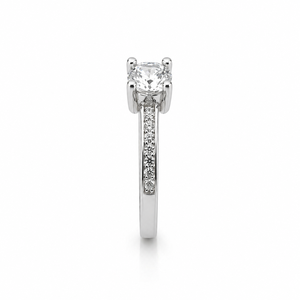 925 Sterling <b>Silver</b> Women's Round <b>Solitaire</b> <b>Ring</b> with Cubic Zirconia Classic Elegant High Polish Finish Engagement Wedding Party - Product Image 3