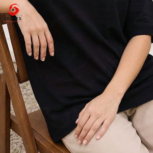 Camiseta Polo Negra Extra Grande para Mujer, Algodón Premium, Corte Holgado, Ropa Urbana de Moda, Fabricante de Ropa con Logotipo Personalizado - Product Image 6