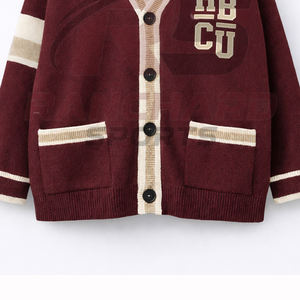 Suéter Cárdigan Deportivo HBCU con Insignia Universitaria Bordada en la Manga, Logotipo, Fabricación OEM ODM - Product Image 3