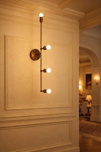 Handcrafted 4-Light Brass Round Wall <b>Sconce</b> Art Deco Home Office <b>Lighting</b> Fixture CHLD0017 KULSOOM - Product Image 2