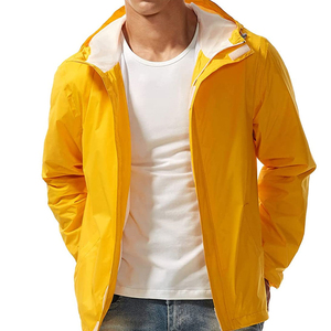Latest Style <b>Men's</b> Hooded Windbreaker <b>Jacket</b> with Front Logo Polyester/Nylon Fabric <b>Summer</b> Fashion Wholesale Best Selling - Product Image 3