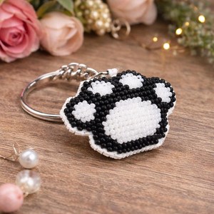 Hand Beaded Unicorn Charm, Embroidery <b>Keychain</b>, Phone Strap Accessory - Product Image 3