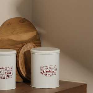 Elegante Contenedor de Almacenamiento Metálico Moderno con Tapa de Madera para Almacenamiento en la Cocina y Exhibición en la Encimera - Product Image 4