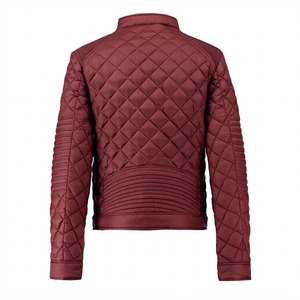 Chaqueta de Motociclista Acolchada con Diamantes Color Borgoña para Hombre con Logotipo Personalizado – Chaqueta Ligera de Otoño - Product Image 2