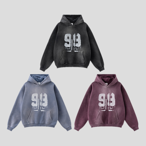Autumn/Winter 330G <b>Men's</b> Hoodie Soft and Comfortable Retro Graffiti <b>Pullover</b> with Solid Pattern Street Trend Blockbuster - Product Image 1