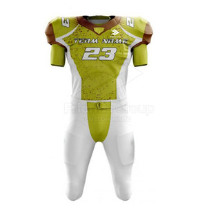 Maillot de football professionnel personnalisé, uniformes de football américain, ensemble à manches courtes, haute qualité, 100% polyester, été, grande taille - Product Image 1