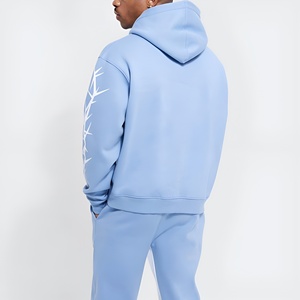 Ensemble de survêtement pour homme avec sweat à capuche et pantalon de jogging, broderie intégrale, streetwear décontracté, coupe ample, vêtements d'hiver, logo personnalisé, vente en gros - Product Image 4