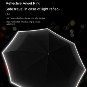 8-bone Three-fold Hand Open Ring Buckle Black Rubber Sunscreen Dual-purpose <b>Umbrella</b> Manufacturers Spot Printing LOGO - Product Image 5