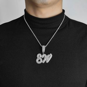 Collar con Colgante de Hip Hop Personalizado con Nombre, Letra Inicial con Diamantes Baguette, para Mujer, Regalo - Product Image 6