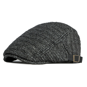 Casquette plate en cuir véritable de qualité supérieure, style rétro, en cuir PU, avec logo en relief, design personnalisé, vente en gros d'usine - Product Image 3