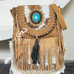 Wholesale High Quality Women Cowhide Leather Large Capacity Crossbody <b>Bag</b> Genuine Suede Leather Fashionable Fringe Shoulder <b>Bag</b> - Product Image 1