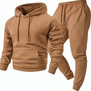 Ensemble de survêtements unisexes de haute qualité pour l'hiver, sweat-shirt pour couple, sweat-shirt uni, survêtement en molleton pour hommes - Product Image 2