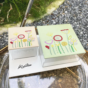 Custom Bead Embroidery <b>sweet</b> b <b>Packaging</b> Box Rectangle Transparent Dessert Candy Box PET Glass Wedding Linen Chocolate Gift Box - Product Image 1