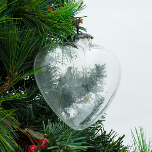 เครื่องประดับคริสต์มาสแก้วใสรูปหัวใจแบบขายส่ง ตกแต่งต้นคริสต์มาสธีมความรักแบบแขวน - Product Image 3