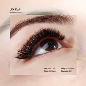 CharmLash Extensiones de Pestañas de Base Corta de 2mm LJ LB LC LC Plus, Pestañas con Curvatura Especial, Adhesión Estable, Fibra PBT Alemana, Bandejas de Pestañas Personalizadas - Product Image 3