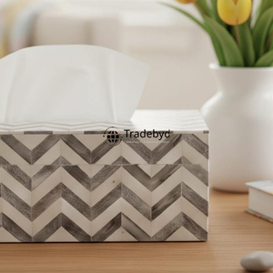 Boîte à mouchoirs et support en os incrusté, design personnalisé, fait main, écologique et luxueux, décoration élégante pour la maison et la salle de bain, Tradebyd - Product Image 4