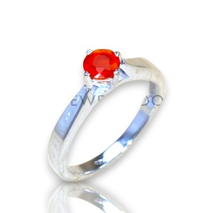 925 Sterling Silver Classic <b>Dainty</b> Natural Carnelian Faceted Gemstone Emerald Cut Prong Setting Fine Jewelry At Wholesale Price - Product Image 1