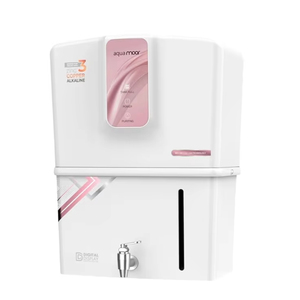 Purificador de agua Aqua Moor blanco y rosa, acrílico, con filtro de ósmosis inversa, cobre y zinc, pantalla digital, tanque de almacenamiento de 12 litros, tecnología alcalina de cobre y zinc. - Product Image 1