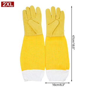 Gants d'apiculture en maille ultra-résistante Pomelo, filet triple couche anti-abeilles et anti-piqûres, protection en peau de mouton blanche, garantie 1 an, neufs - Product Image 4