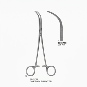 Stainless Steel Right Angle Ligature Forceps Vascular <b>Surgical</b> <b>Instruments</b> Overholt Forceps 205mm - Product Image 1