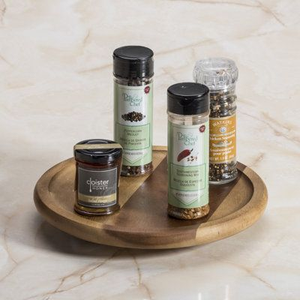 Accesorios de cocina Lazy Susan de madera personalizados, bandeja giratoria para especias, bandeja Lazy Susan de madera de Blossom Craft India - Product Image 3