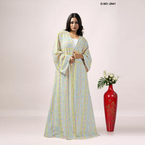 Robe en Georgette Brodée Directement de l'Usine, Tissu Fluide et Doux, Idéale pour les Événements Culturels, Disponible en Promotion - Product Image 3