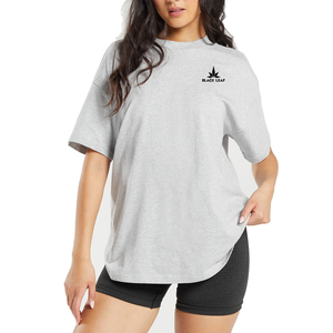 เสื้อยืดคอกลมแขนสั้นทรงหลวมสำหรับผู้หญิงผิวสี ผลิตจากผ้าฝ้ายถัก 100% ระบายอากาศได้ดี ซึมซับเหงื่อ พร้อมลายพิมพ์ดิจิทัล - Product Image 1