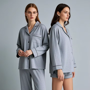 Pijamas de Lujo para Mujer de Modal y Bambú, Manga Larga con Ribete, Pijamas Personalizados, Ropa de Dormir, Conjuntos de Ropa de Estar por Casa para Mujer - Product Image 6