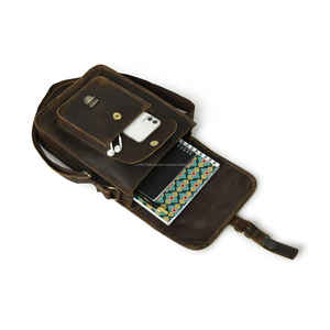 Bolso Mensajero Vintage de Cuero Marrón con Correa de Hombro y Cierre de Hebilla - Product Image 5