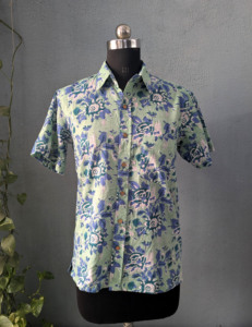 Camisa Casual de Manga Corta con Estampado Floral para Hombre, Cuello Camisero, Transpirable, de Algodón, Estilo Veraniego - Product Image 3